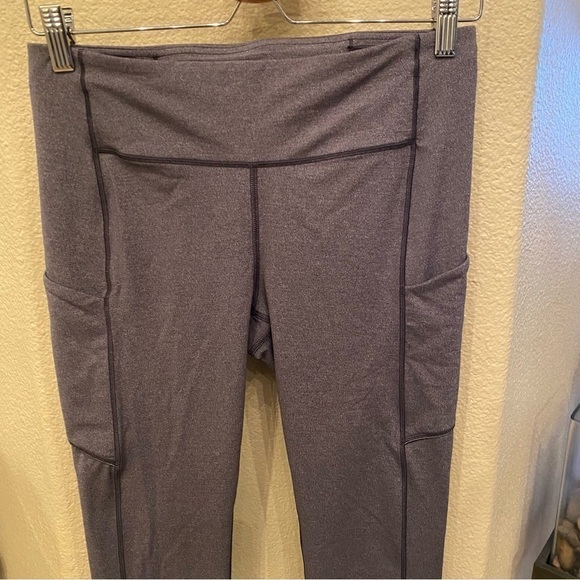 LULULEMON Women Gray Side Pockets Athletic Leggings Pants Size 8 - Picture 2 of 9